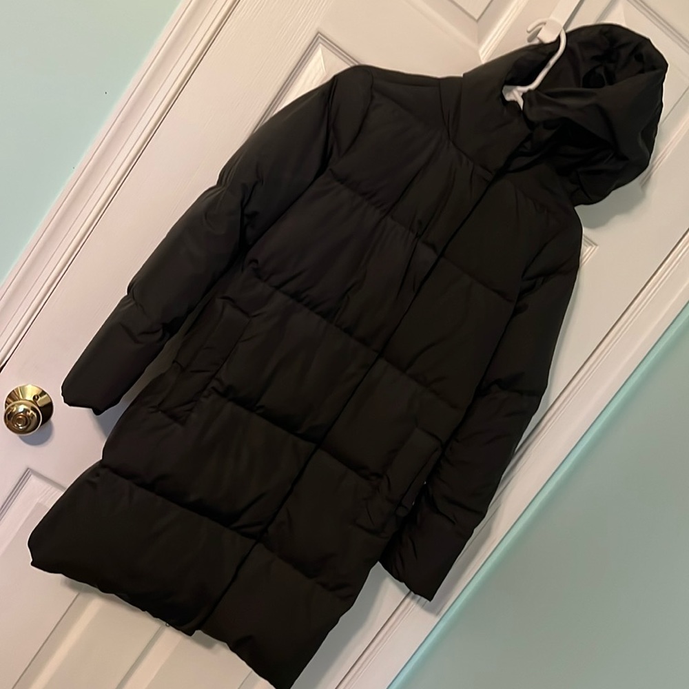 J Crew vintage puffer coat XS dark grey